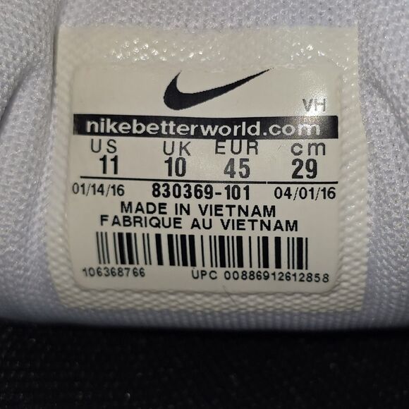 Nike Flex 2016 Run Men's Size 11 White Black Running Shoes (830369-101) - Picture 9 of 9